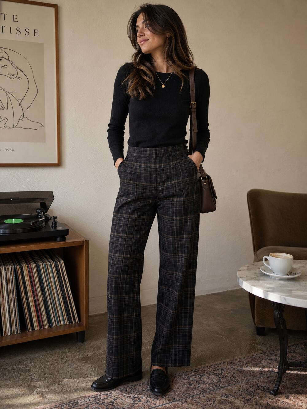 Vince Classic High Rise Wide Leg Pleated Trousers Size 6